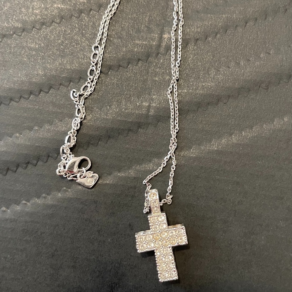 Swarovski Crystal Pave Cross Pendant Necklace